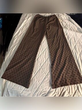 Albion Brown Polka Dot Boot Cut Pants